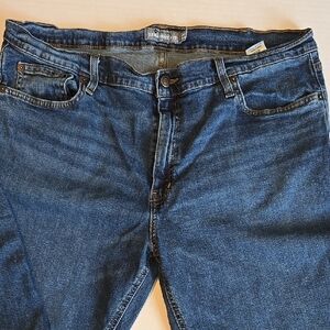Classic Blue Straight Denim with Contrast Stitching